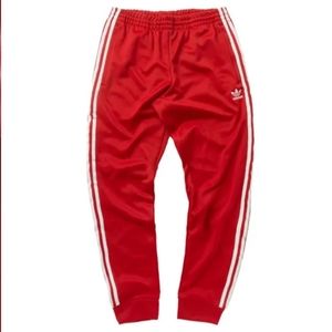 *Adidas* Boys 5-6T Red tracksuit joggers